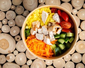 Chicken Power Bowl with Pineapple Dressing